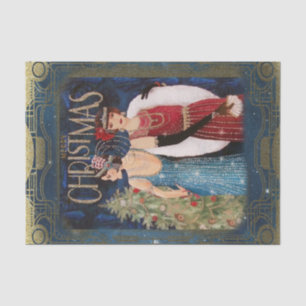 Merry Christmas Elegant Vintage Retro Ladies Tissue Paper