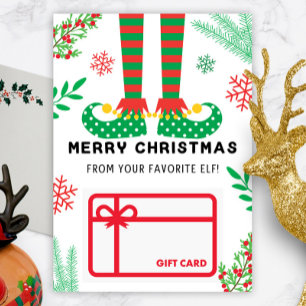 Merry Christmas Elf Gift Card Holder