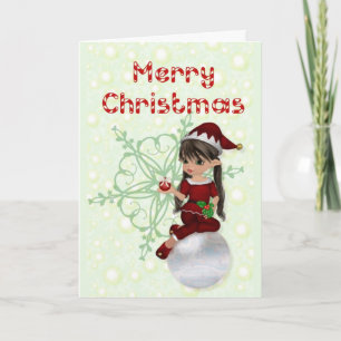 Merry Christmas Elf Holiday Card