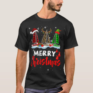 Merry Christmas ELF Reindeer Santa Plaid Leopard S T-Shirt