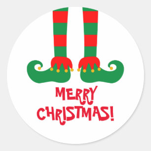 Merry Christmas elf stickers and envelope seals