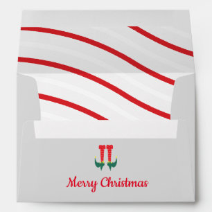 Merry Christmas  Elf Theme Holiday Red Candy   Envelope
