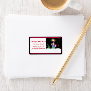 Merry Christmas Elves With Christmas Presents Label