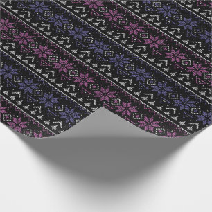Merry Christmas embroidery cross stitch ugly sweat Wrapping Paper