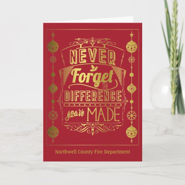 Merry Christmas Employee Staff Holiday Card (Front)