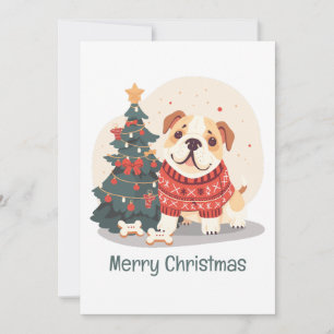 Merry Christmas English Bulldog Holiday Sweater Card