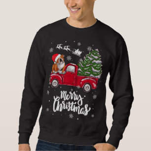 Merry Christmas English Bulldog Santa Red Truck Xm Sweatshirt