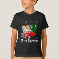 Merry Christmas English Bulldog Santa Red Truck Xm