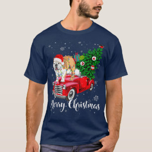 Merry Christmas English Bulldog Santa Red Truck Xm T-Shirt