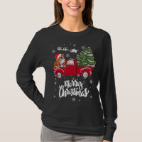 Merry Christmas English Bulldog Santa Red Truck Xm