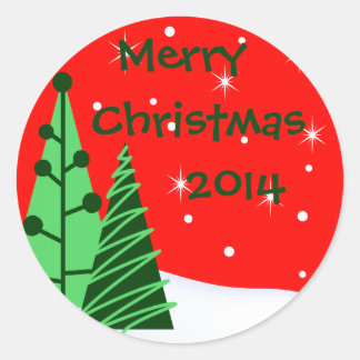 Merry Christmas Envelope Seal or Holiday Stickers