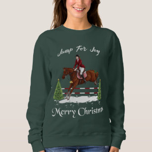 Merry Christmas, Equestrian English Jumping Horse Sweatshirt