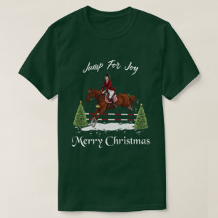 Merry Christmas, Equestrian English Jumping Horse T-Shirt