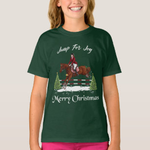 Merry Christmas, Equestrian English Jumping Horse T-Shirt