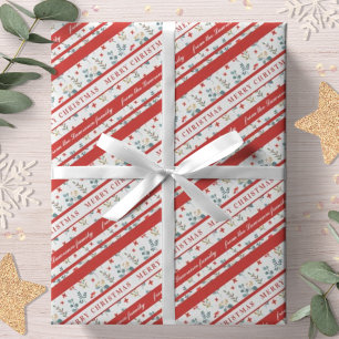 Merry Christmas Eucalyptus Berries Personalised Wrapping Paper