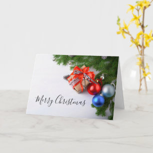Merry Christmas Evergreen Christmas Ornaments Gift Card