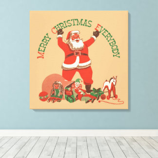 Merry Christmas Everybody! Vintage Santa Claus Canvas Print