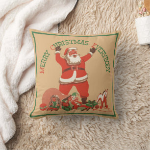 Merry Christmas Everybody! Vintage Santa Claus Cushion