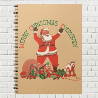 Merry Christmas Everybody! Vintage Santa Claus Notebook