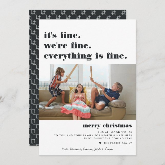 Merry Christmas | Everything is Fine Funny Holiday (Front/Back)