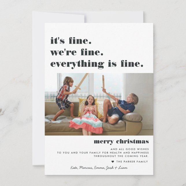 Merry Christmas | Everything is Fine Funny Holiday (Front)