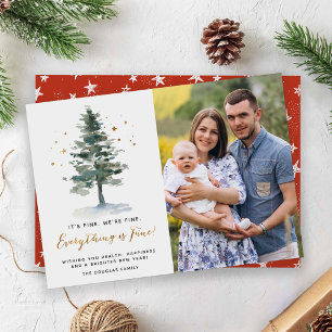Merry Christmas Everything is Fine Photo Holiday Card