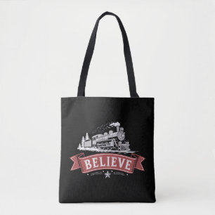 Merry Christmas Express North Pole Xmas Santa  Tote Bag