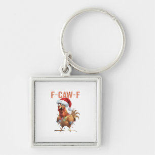 Merry Christmas F-Caw-F Classic Retro Cool Key Ring