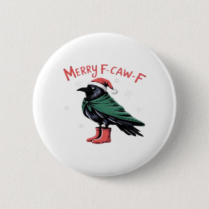 Merry Christmas F-Caw-F Classic Vintage Style 6 Cm Round Badge