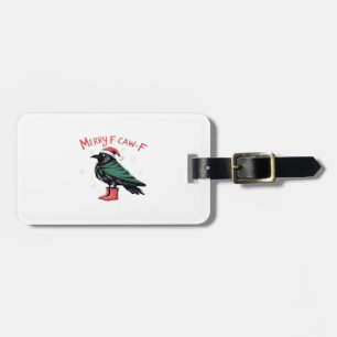 Merry Christmas F-Caw-F Classic Vintage Style Luggage Tag