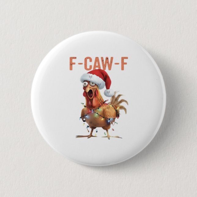 Merry Christmas F Caw F Retro Cool Design 6 Cm Round Badge (Front)