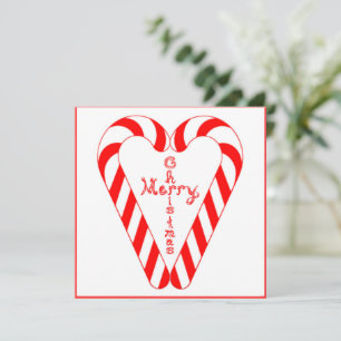 Merry Christmas Fabric Font Cross In Heart Candy Holiday Card