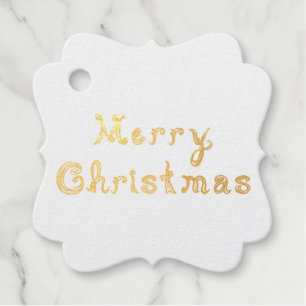 Merry Christmas Fabric Font Letters Line Art Favour Tags