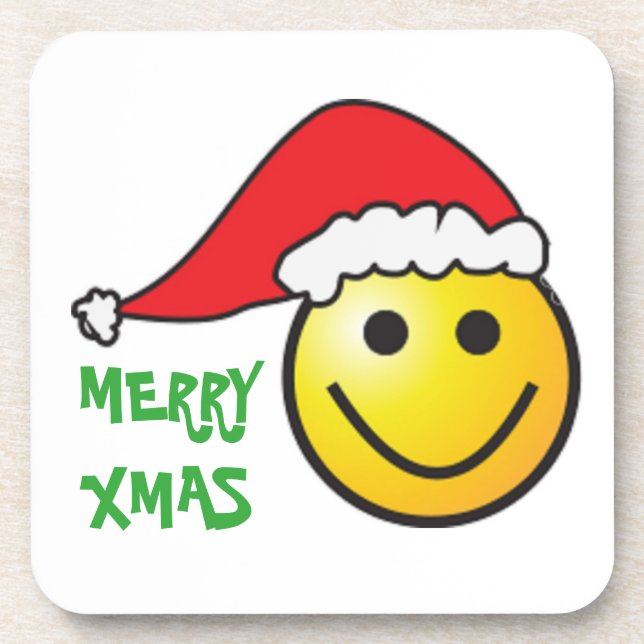 MERRY CHRISTMAS FACE SANTA CLAUS COASTER (Front)