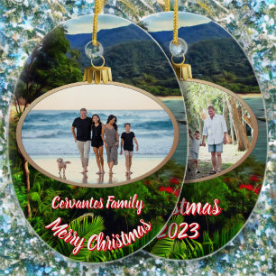 Merry Christmas Family 0828 Ceramic Tree Decoration