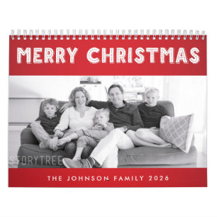 Merry Christmas Family Calendar 2026