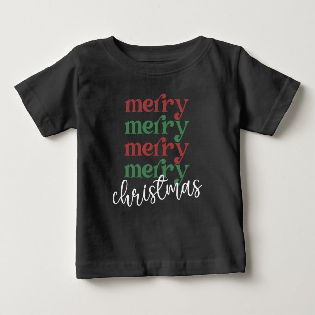 Merry Christmas Family Christmas Celebration Gifts Baby T-Shirt (Front)