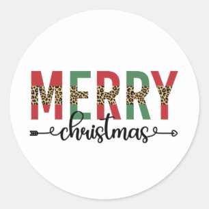 Merry Christmas Family Christmas Celebration Gifts Classic Round Sticker