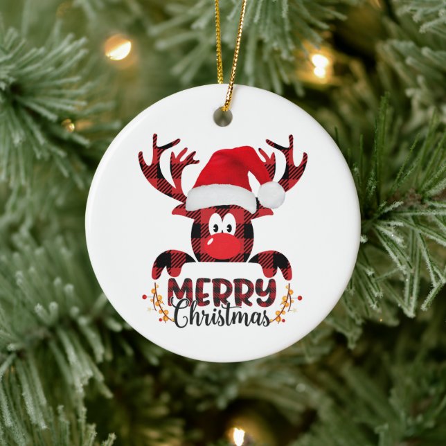Merry Christmas Family Design Ceramic Tree Decoration (Tree)