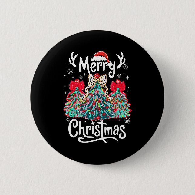 Merry Christmas Family Funny Christmas Tree Women  6 Cm Round Badge (Front)