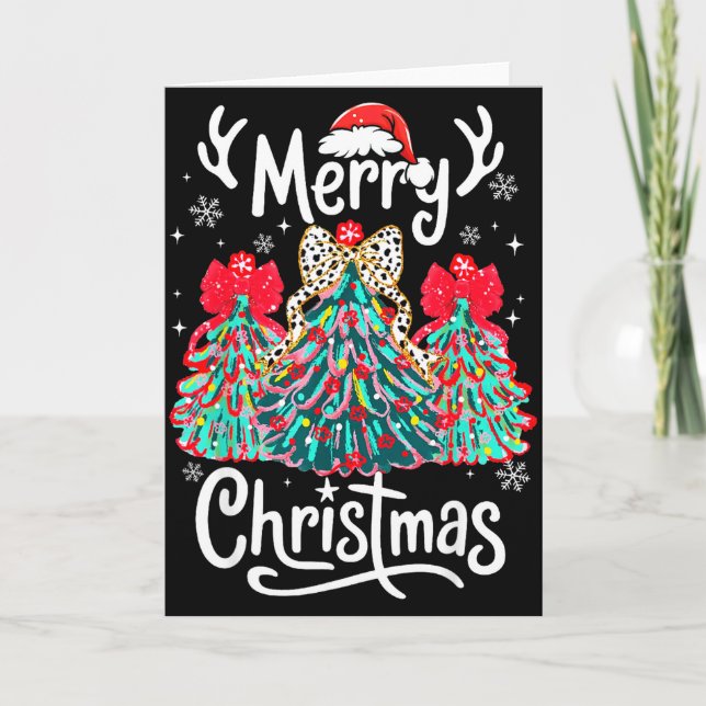 Merry Christmas Family Funny Christmas Tree Women  Card (Front)
