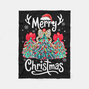 Merry Christmas Family Funny Christmas Tree Women  Fleece Blanket