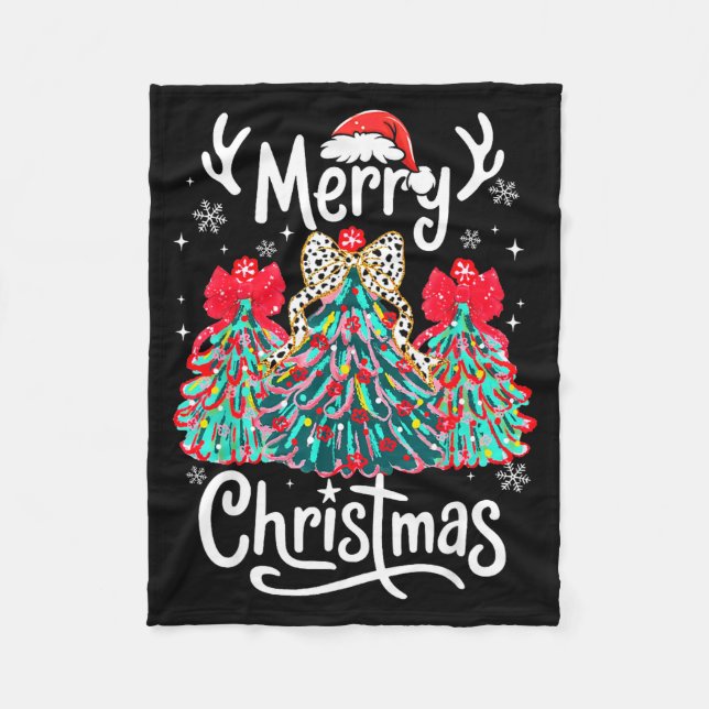Merry Christmas Family Funny Christmas Tree Women  Fleece Blanket (Front)