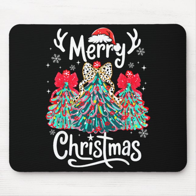 Merry Christmas Family Funny Christmas Tree Women  Mouse Pad (Front)