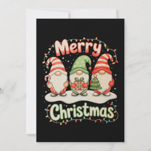 Merry Christmas Family Gnome Xmas Lights Holiday Card