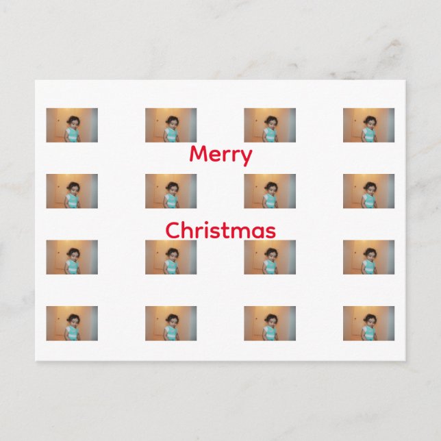 Merry Christmas Family Kids Baby Photo Template  Postcard (Front)