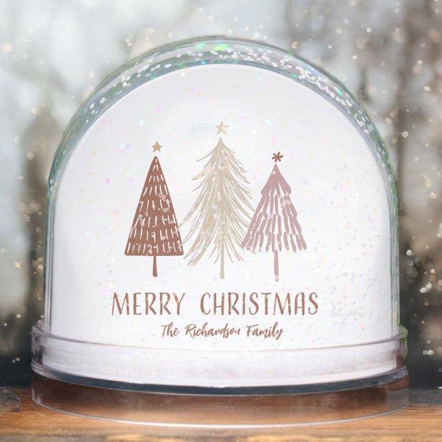 Merry Christmas Family Name Holiday Snow Globe (Merry Christmas Family Name Holiday Snow Globe)