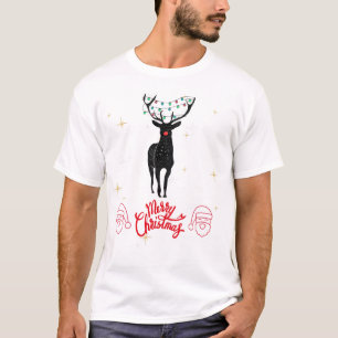 Merry Christmas Family Name Reindeer  T-Shirt