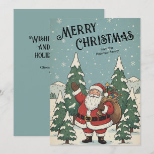 Merry Christmas Family Name Year Holiday Card
