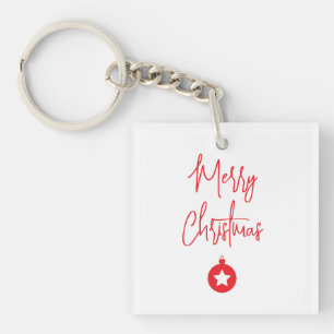 Merry Christmas Family New Year Message Key Ring